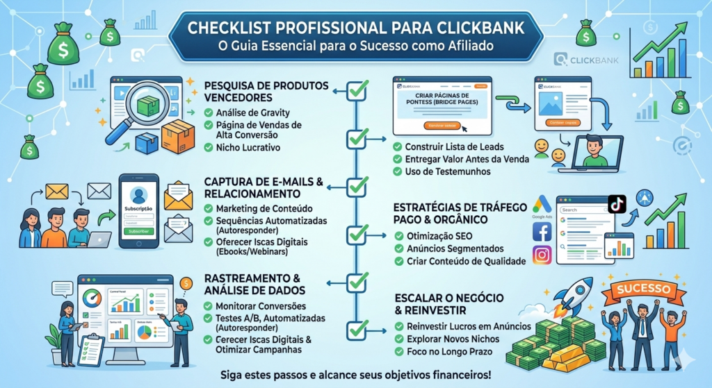 Checklist para analisar produtos no ClickBank antes de promover